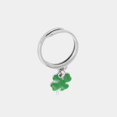 Anello in Metallo con quadrifoglio in smalto verde AMONAPOLI - gioiello BySimon
