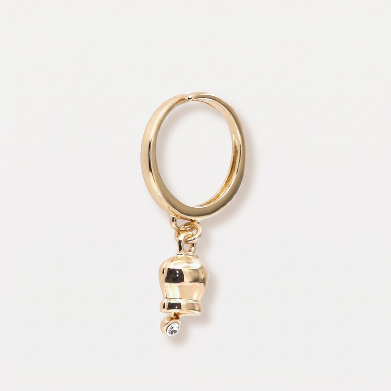 Anello in Metallo con campanella portafortuna pendente, impreziosita da punto luce - BYSIMON gioielli