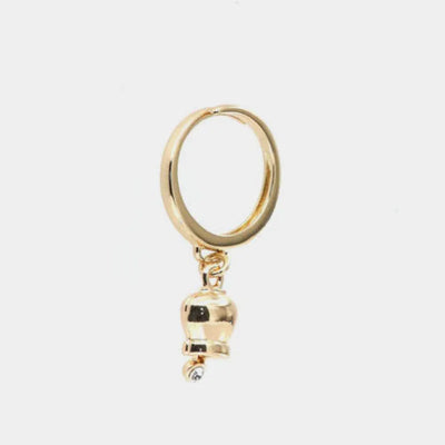 Anello in Metallo con campanella portafortuna pendente, impreziosita da punto luce - BYSIMON gioielli