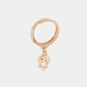 Anello in Metallo con campanella portafortuna pendente, impreziosita da punto luce