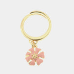 Anello in Metallo con pendente a forma di margherita rosa impreziosito da smalti colorati
