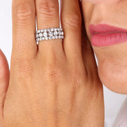 Anello in Metallo regolabile con cristalli bianchi