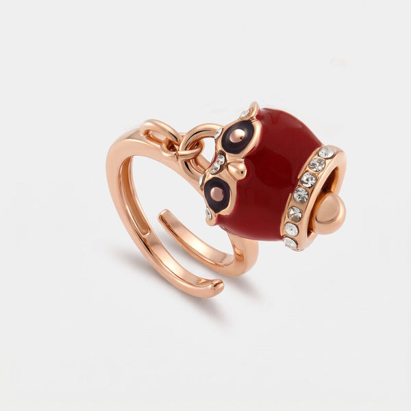 Anello con campanella a gufo portafortuna | regalo di laurea originale | BYSIMON