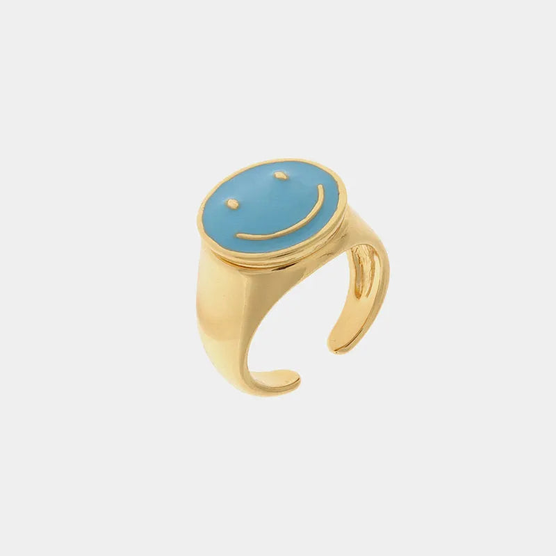 Anello in Metallo con smile azzurro AMONAPOLI - gioiello BySimon