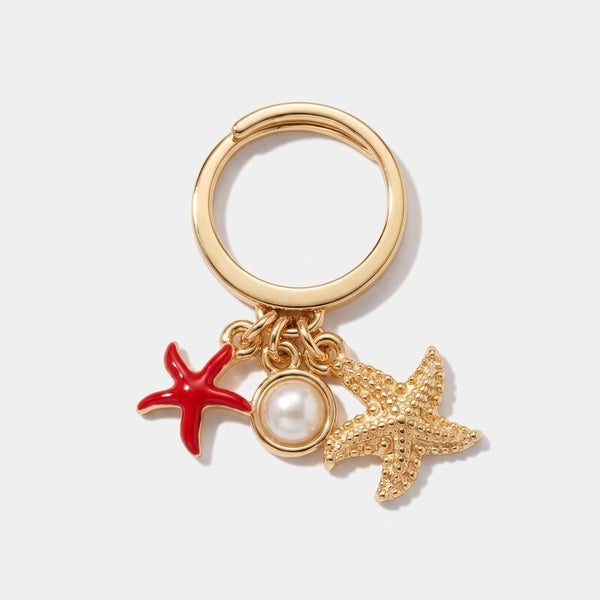 Anello in Metallo con stelle marine e cristallo - BYSIMON gioielli