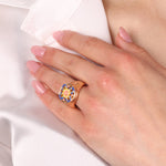 Anello in Metallo con maiolica - BYSIMON gioielli