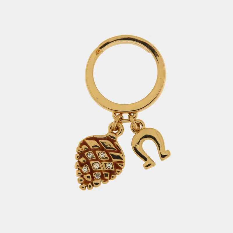Anello in Metallo con pigna e ferro di cavallo