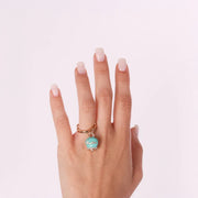 Anello in Metallo con campanella verde
