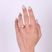 Anello in Metallo con stella marina e smalti colorati