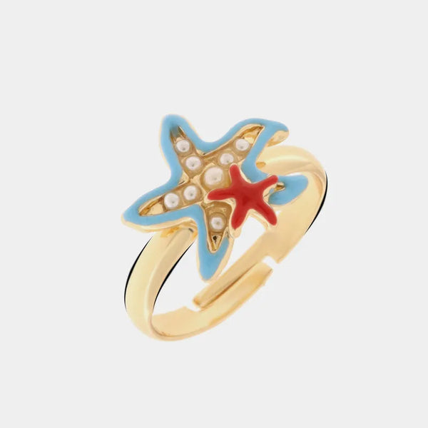 Anello in Metallo con stelle marine colorate BYS - gioiello BySimon