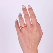 Anello in Metallo con stelle marine rosse