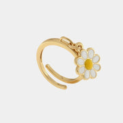 Anello in Metallo con ciondolo margherita colorata