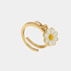 Anello in Metallo con ciondolo margherita colorata
