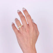 Anello in Metallo con margherite smaltate