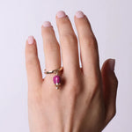 Anello in Metallo con campanella portafortuna pendente, impreziosita da smalto e punto luce - BYSIMON gioielli