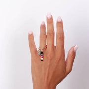 Anello in Metallo schiaccianoci e fiocco di neve