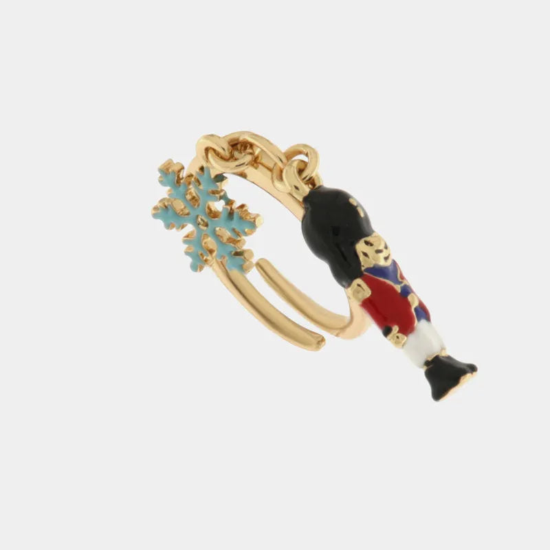 Anello in Metallo schiaccianoci e fiocco di neve