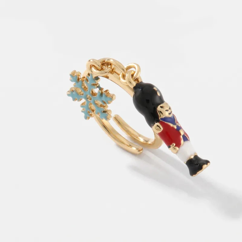 Anello in Metallo schiaccianoci e fiocco di neve