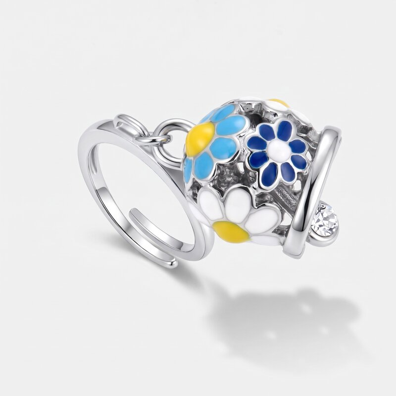 Anello in Metallo campanella capri con fiori - BYSIMON gioielli