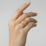 Anello in Metallo con pietra arancio