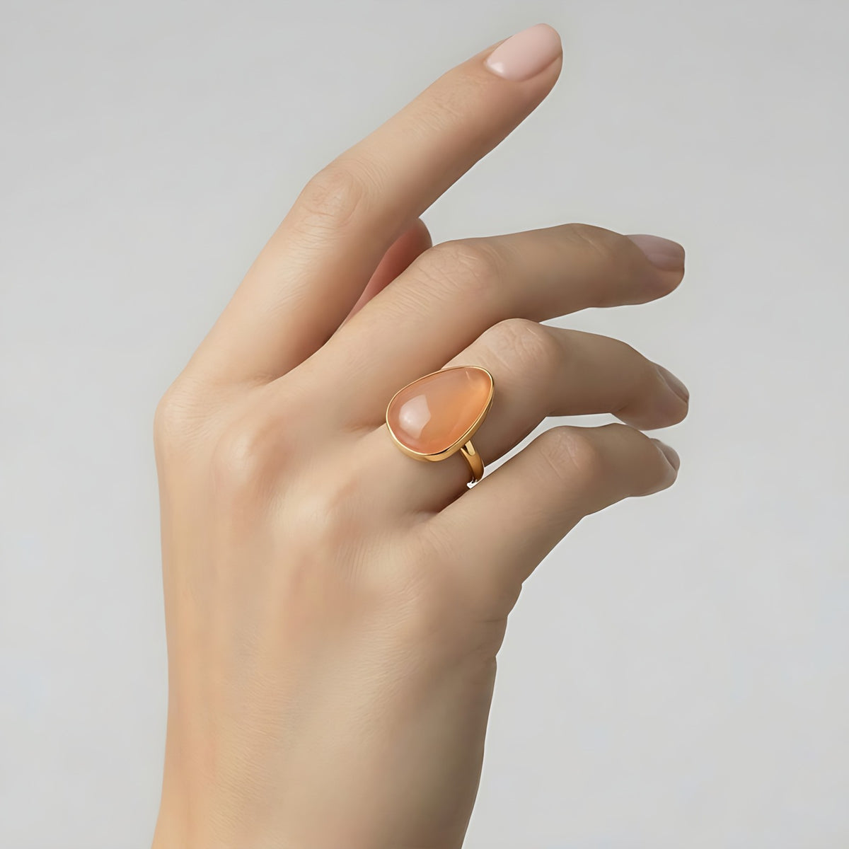 Anello in Metallo con pietra arancio