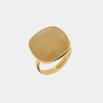 Anello in Metallo con pietra giallo ocra - BYSIMON gioielli