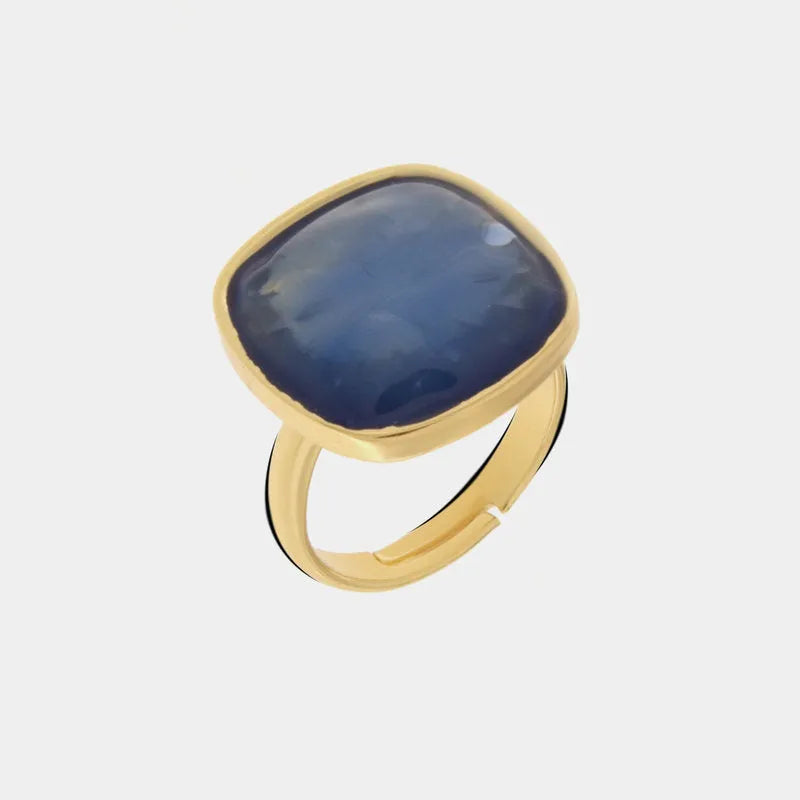 Anello in Metallo con pietra blu - BYSIMON gioielli
