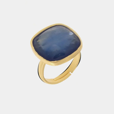 Anello in Metallo con pietra blu - BYSIMON gioielli
