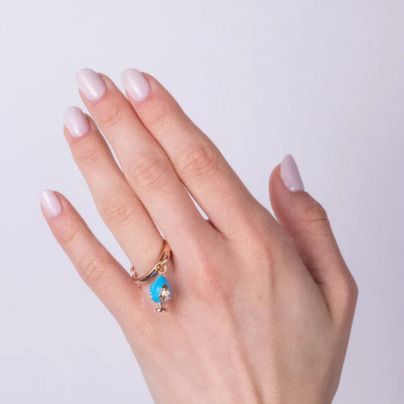 Anello pumo pugliese turchese | gioielli con pumo pugliese | BYSIMON
