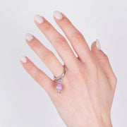 Anello in Metallo con pumo rosa