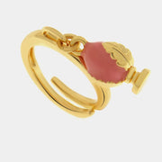 Anello in Metallo con pumo rosa