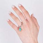 Anello in Metallo con pumo verde acqya - BYSIMON gioielli
