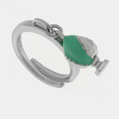 Anello pumo pugliese verde acqua | pumi pugliesi portafortuna | BYSIMON