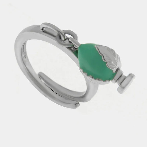 Anello pumo pugliese verde acqua | pumi pugliesi portafortuna | BYSIMON