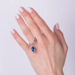 Anello in Metallo con pumo blu - BYSIMON gioielli