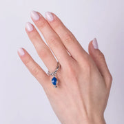 Anello in Metallo con pumo blu