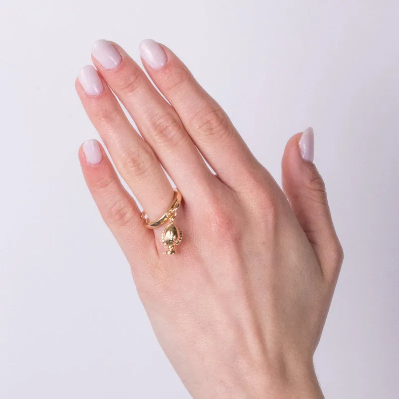 Anello in Metallo con pumo placcato oro giallo - BYSIMON gioielli
