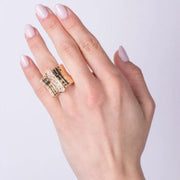 Anello in Metallo a fascia  con cristalli