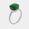 Anello in Metallo con cristallo quadrato verde