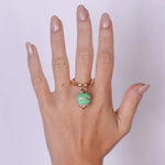 Anello in Metallo con campanella verde scritta capri