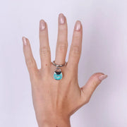 Anello in Metallo con borsa verde acqua scritta capri