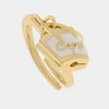 Anello in Metallo con borsa bianca scritta capri