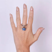 Anello in Metallo con borsa blu scritta capri