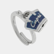 Anello in Metallo con borsa blu scritta capri