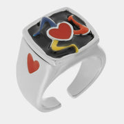 Anello in Metallo quadrato con Trinacria nero