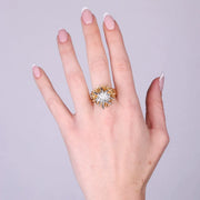 Anello in Metallo con riccio di mare placcato oro e argento