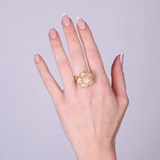 Anello in Metallo con fiore placcato oro