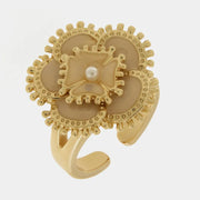 Anello in Metallo con fiore placcato oro