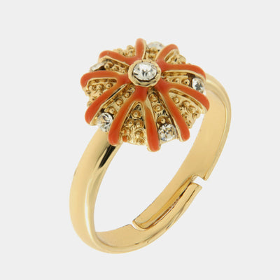 Anello in Metallo con riccio arancio - BYSIMON gioielli