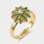 Anello in Metallo con riccio verde - BYSIMON gioielli